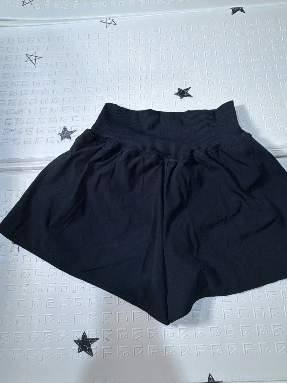 Women's Black High-Waist Lounge Shorts